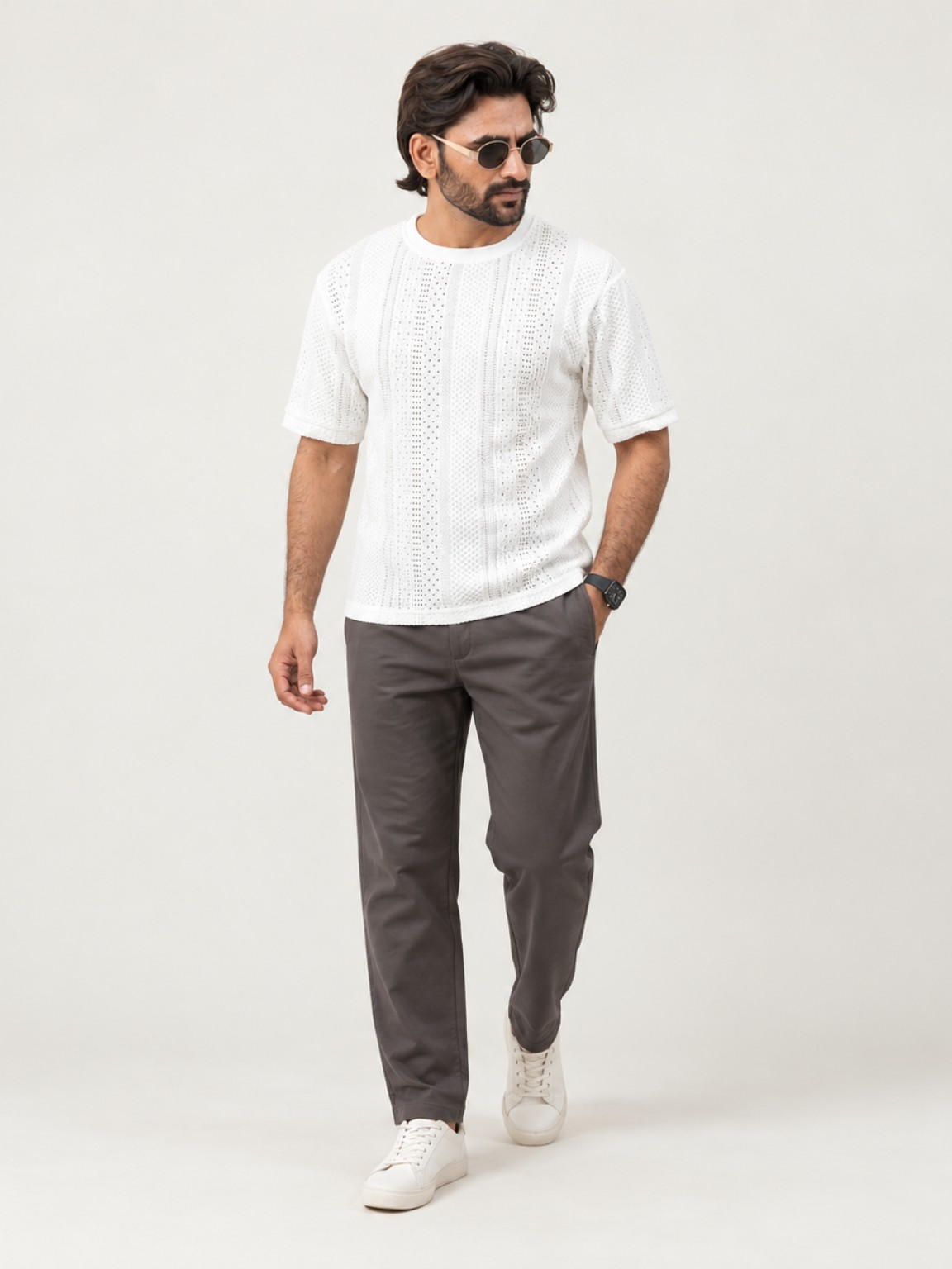 Gridline Texture Tee