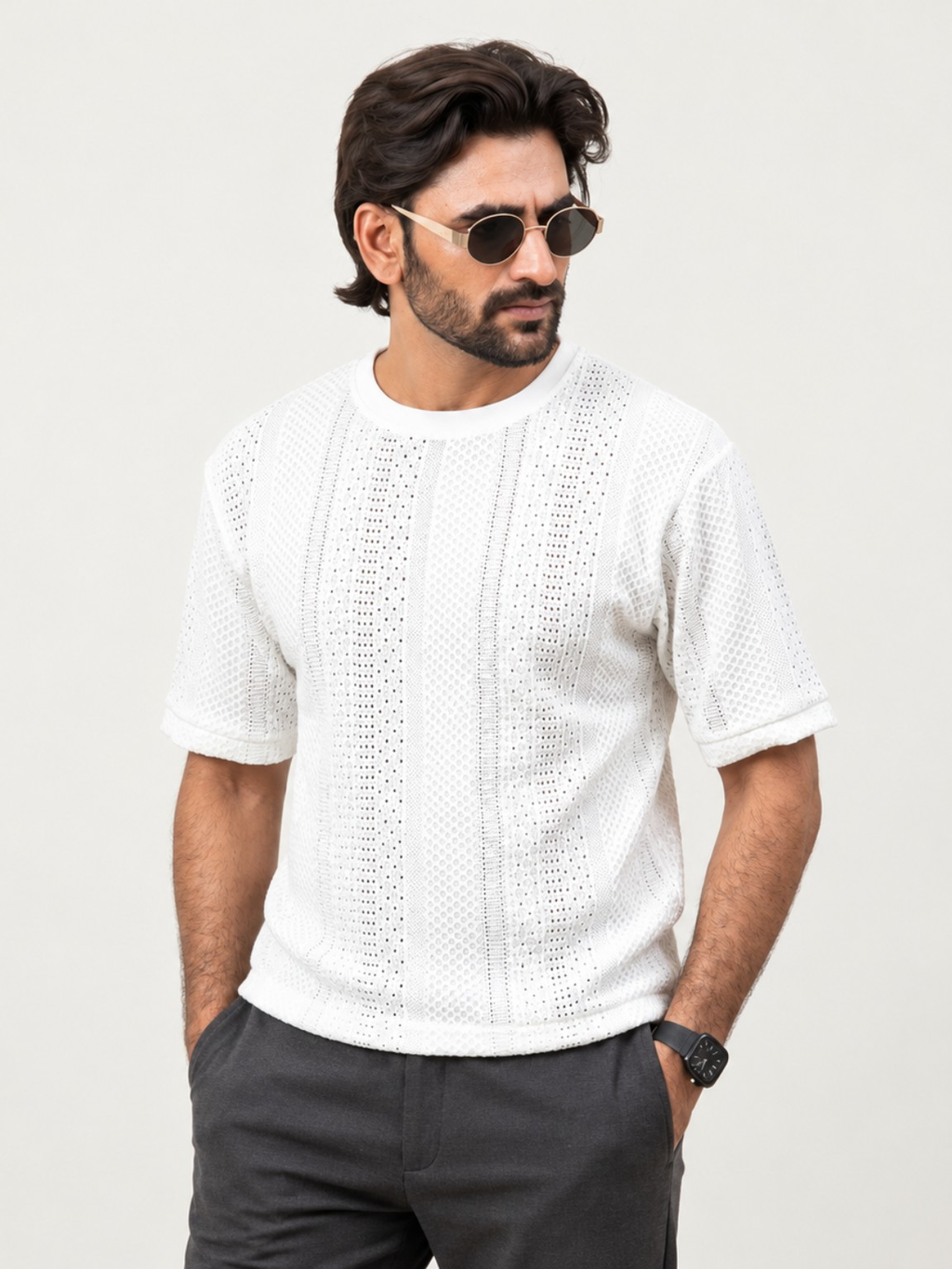 Gridline Texture Tee