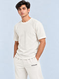 Strata Tee off white imported textured tee front view